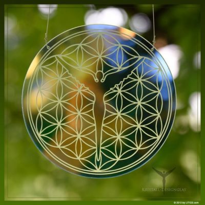 Blume des Lebens Designglas für Energetische Reinigung