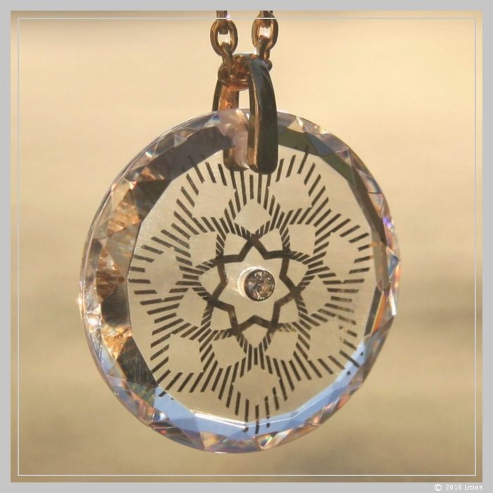 Lichtkristalle und Lichtdiamanten 6 Litios-Lichtkristalle und Lichtdiamanten von Erzengel Metatron - Ashtar Sheran Medaillon und Schutz Anhänger