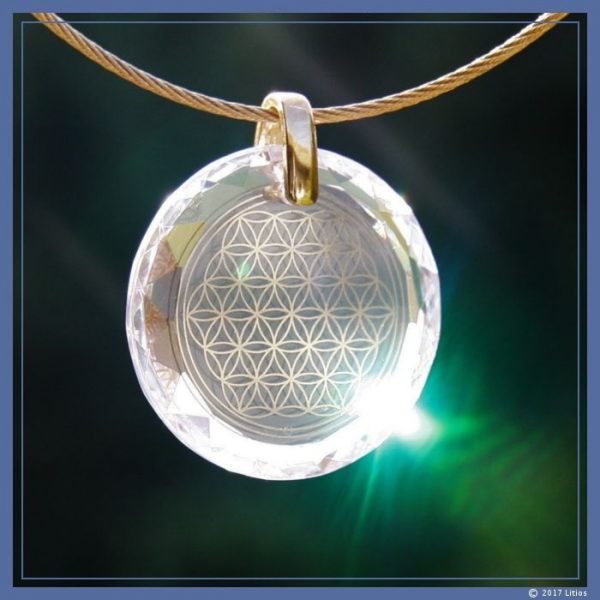 Blume des Lebens Medaillon Lichtkristall für Chakras