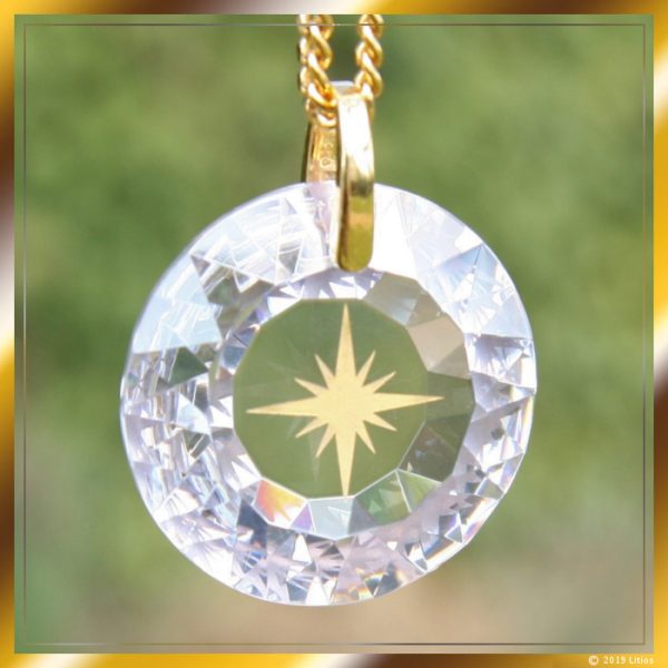 Goldenes Christus Medaillon Diamant von  Jesus Sananda, Litios-Lichtkristalle